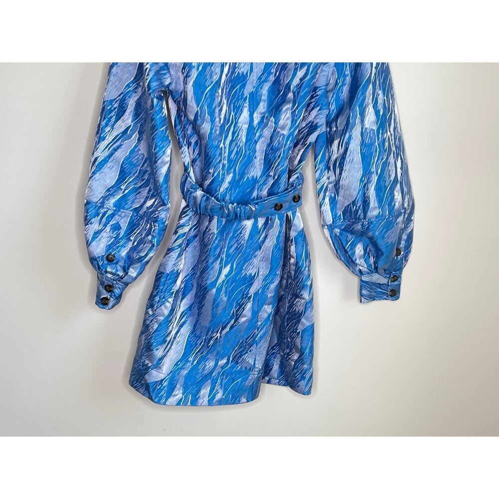 Ganni Blue Print Mini Dress - Picture 6 of 12